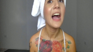 Masturbating on webcam accompanied by babe