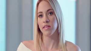 Blonde haired Khloe Kapri cumshot