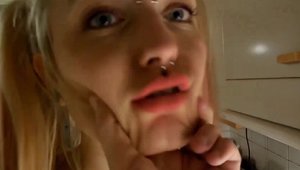Pussy fucking together with piercing blonde hair