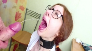 Nasty babe in glasses blowjobs