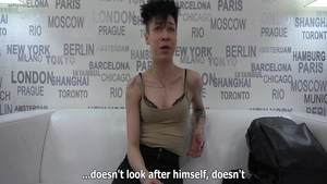 Naughty babe cumshot at the casting