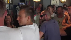 Small boobs twins orgasm in public