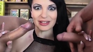 Slamming hard together with mature