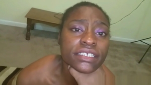 Ebony really enjoys submissive blowjobs in HD