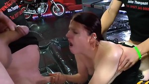 Caucasian in sexy stockings gangbang HD