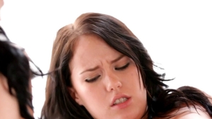 Small tits Megan Rain threesome doggy