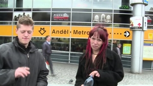 Plowing hard in company with brunette