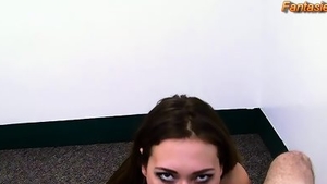 Pornstar finds pleasure in POV hard fucking in office