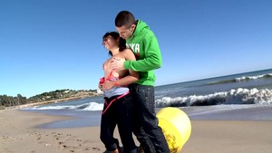 Big boobs Charlotte De Castille ass fucking at the beach