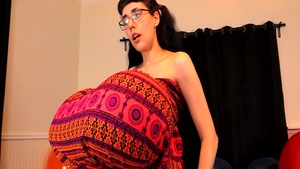 Masturbation with sexy nerdy in glasses