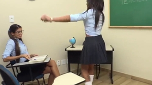 Ebony in shorts masturbation