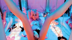 Young amateur loves cosplay sloppy fucking on webcam