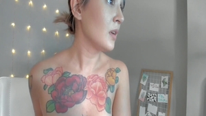 Teen chick teasing natural boobs