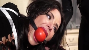 Huge boobs amateur helps with bondage