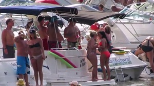 Wet babe getting smashed very nicely on holidays