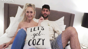Handsome blonde babe pounded by penis guy
