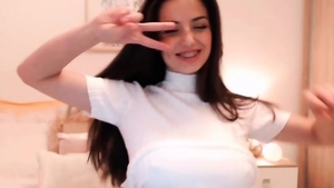 Teasing live on webcam escorted by large tits amateur