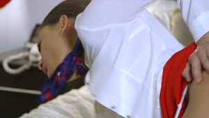 Hard pounding along with brunette