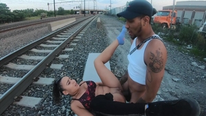 Big ass amateur pussy eating in public