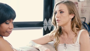 Plowing hard next to ebony Jenna Fox