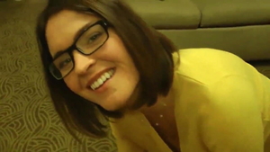 Huge boobs roommate POV throat fucking