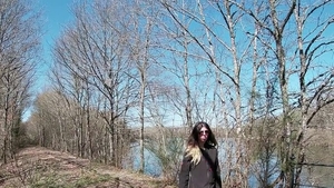 Teen chick wearing glasses POV outside in HD