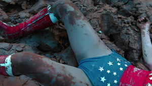 Humiliation outdoors korean wearing spandex HD