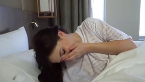 Swallow in the bed starring petite teen chick