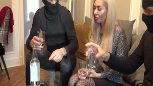 Busty blonde Isabella Clark raw orgy blowjob