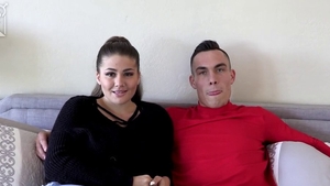 Sucking cock escorted by young brunette Angelina Colon