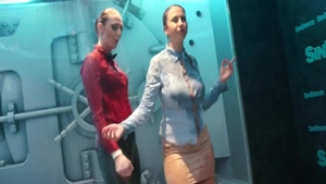 Hard ramming in company with horny european chick