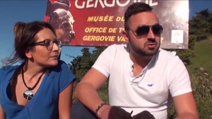 Mature cumshot outdoors