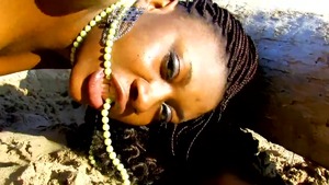 Swallow outdoors shaved latina HD