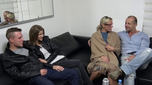 Tattooed mature bends to get fucked in public