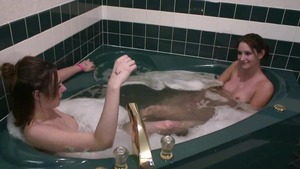 Lesbo having fun in sauna