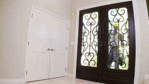 Busty blonde babe striptease HD