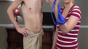 Shaved stepmom pussy eating