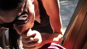 POV real fucking in company with very hot babe