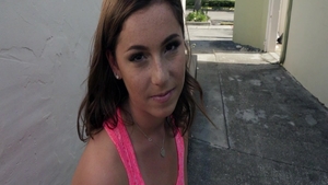 Ramming hard alongside in lingerie in public