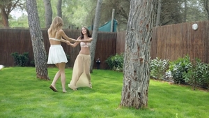 Sexy teen feels up to real fucking in her lingerie in HD