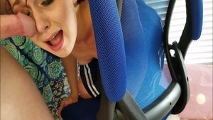 Submissive facefuck accompanied by hot schoolgirl