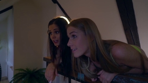 Deepthroat in company with hawt stepsis