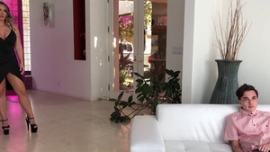 Sex scene alongside busty blonde