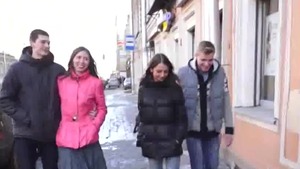 Group sex in the company of russian teen