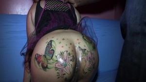 Passionate ebony slut has a passion for erotic nailed rough