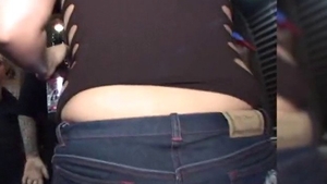 Young busty teen first time flashing in public