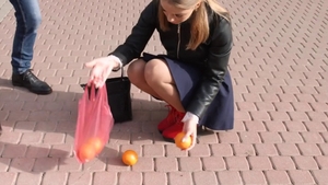 Petite teen chick cunnilingus in the kitchen