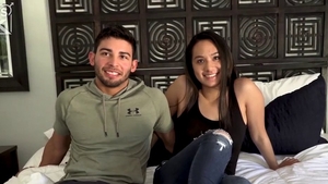 Perfect and skinny teen Kendall James doggy fucks