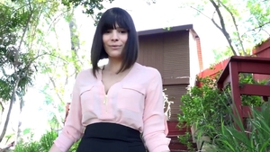 Sensual brunette Violet Star POV pussy eating