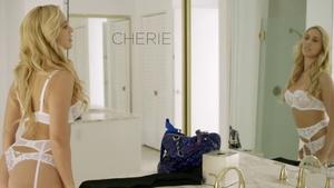 Busty supermodel in lingerie sucks big cock & fucks in the ass